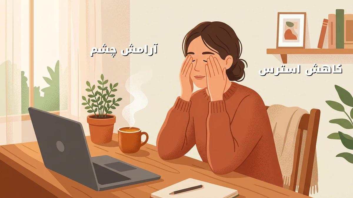 آرامش عضلات چشم پس از کار طولانی با رایانه